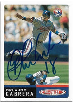 Orlando Cabrera Signed 2002 Topps Total Baseball Card - Montreal Expos