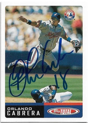 Orlando Cabrera Signed 2002 Topps Total Baseball Card - Montreal Expos