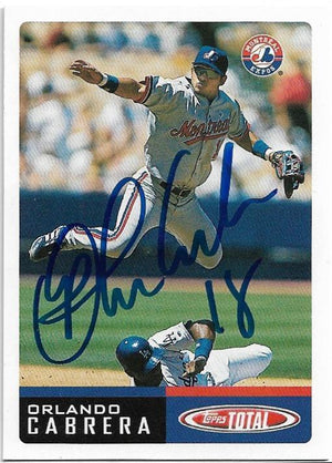 Orlando Cabrera Signed 2002 Topps Total Baseball Card - Montreal Expos - PastPros