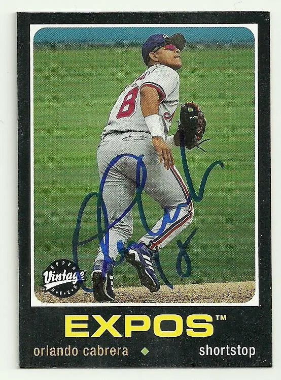 Orlando Cabrera Signed 2002 Upper Deck Vintage Baseball Card - Montreal Expos