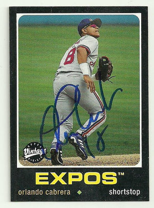Orlando Cabrera Signed 2002 Upper Deck Vintage Baseball Card - Montreal Expos - PastPros
