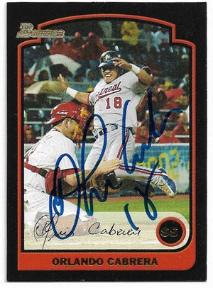 Orlando Cabrera Signed 2003 Bowman Baseball Card - Montreal Expos - PastPros