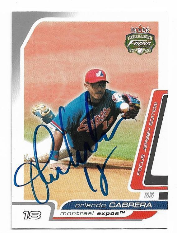 Orlando Cabrera Signed 2003 Fleer Focus Gallery Baseball Card - Montreal Expos - PastPros