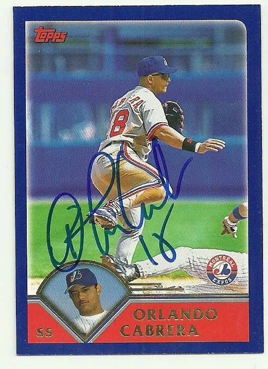 Orlando Cabrera Signed 2003 Topps Baseball Card - Montreal Expos