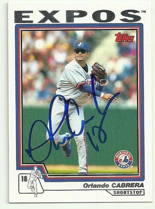 Orlando Cabrera Signed 2004 Topps Baseball Card - Montreal Expos