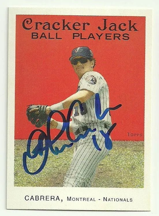 Orlando Cabrera Signed 2004 Topps Cracker Jack Baseball Card - Montreal Expos