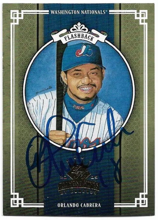 Orlando Cabrera Signed 2005 Donruss Diamond Kings Baseball Card - Washington Nationals