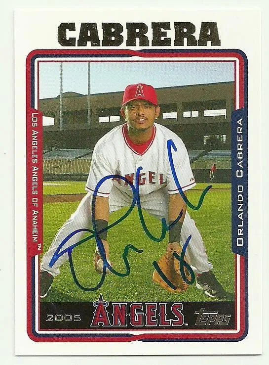Orlando Cabrera Signed 2005 Topps Baseball Card - Anaheim Angels