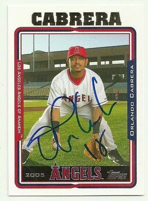 Orlando Cabrera Signed 2005 Topps Baseball Card - Anaheim Angels