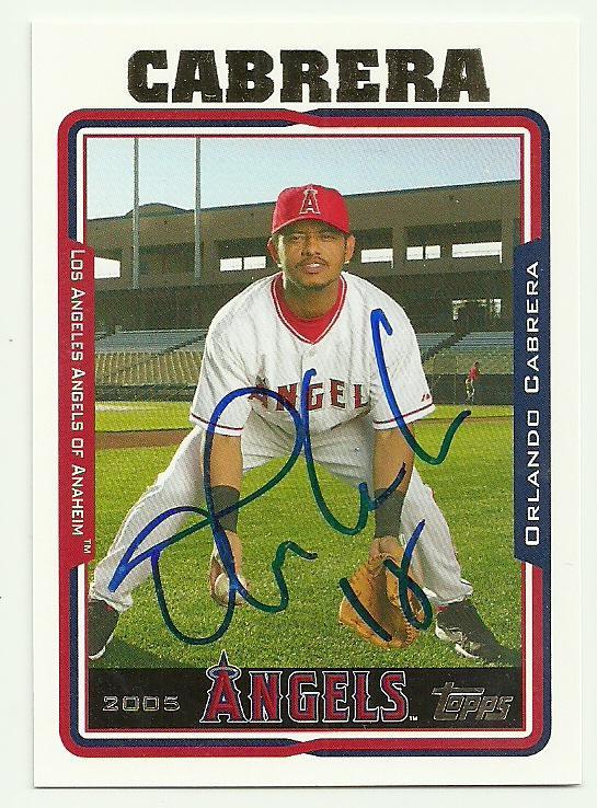 Orlando Cabrera Signed 2005 Topps Baseball Card - Anaheim Angels - PastPros
