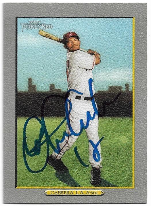 Orlando Cabrera Signed 2005 Topps Turkey Red Baseball Card - Anaheim Angels - PastPros