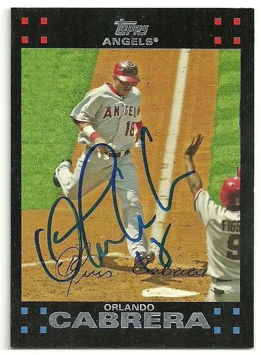 Orlando Cabrera Signed 2007 Topps Baseball Card - Anaheim Angels