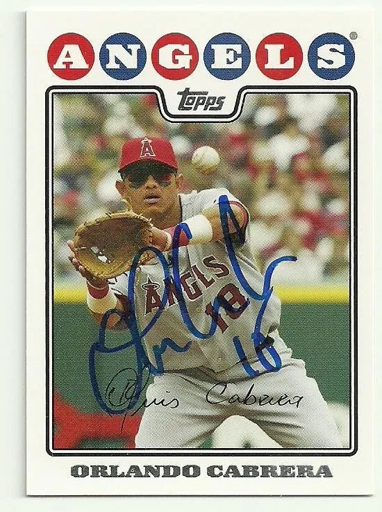 Orlando Cabrera Signed 2008 Topps Baseball Card - Anaheim Angels