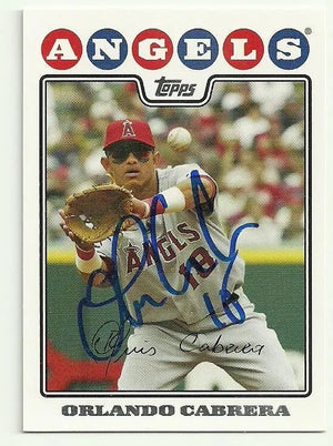 Orlando Cabrera Signed 2008 Topps Baseball Card - Anaheim Angels