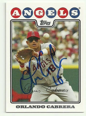 Orlando Cabrera Signed 2008 Topps Baseball Card - Anaheim Angels - PastPros