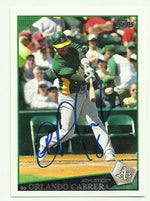 Orlando Cabrera Signed 2009 Topps Baseball Card - Oakland A's