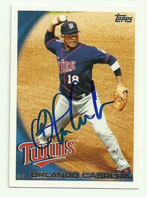 Orlando Cabrera Signed 2010 Topps Baseball Card - Minnesota Twins