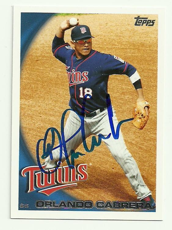 Orlando Cabrera Signed 2010 Topps Baseball Card - Minnesota Twins - PastPros