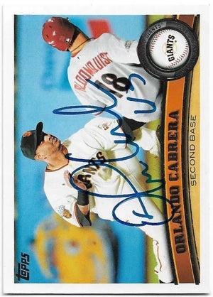 Orlando Cabrera Signed 2011 Topps Baseball Card - San Francisco Giants - PastPros