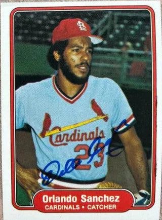 Orlando Sanchez Signed 1982 Fleer Baseball Card - St Louis Cardinals