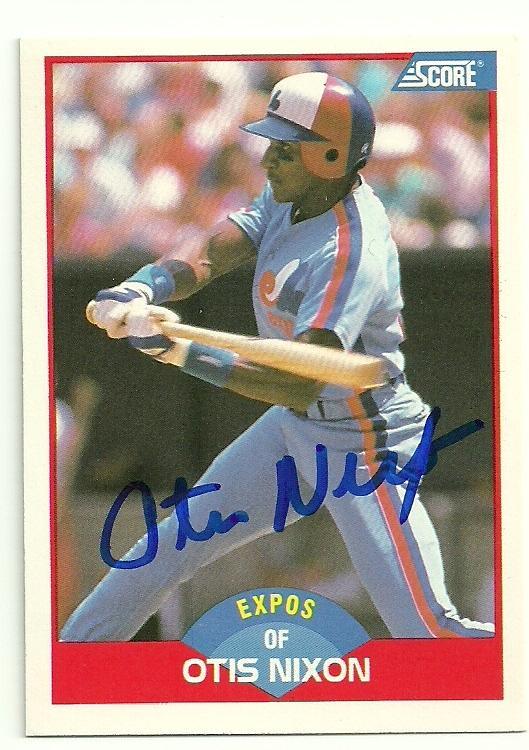 Otis Nixon Signed 1989 Score Baseball Card - Montreal Expos - PastPros