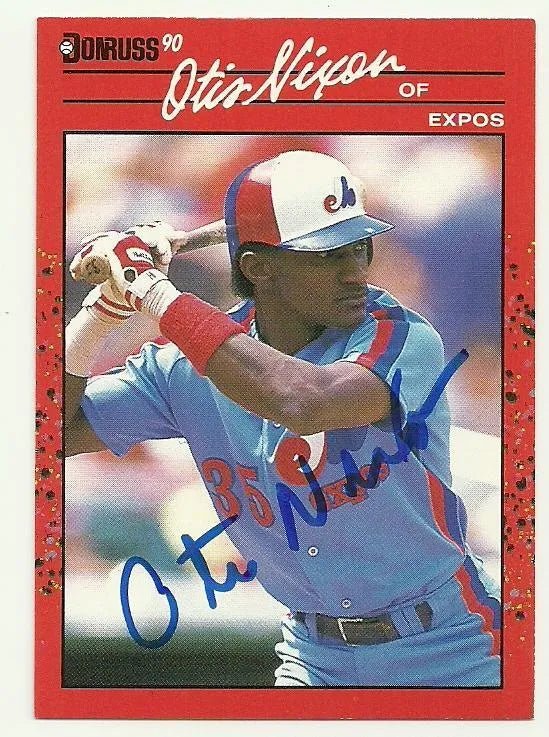 Otis Nixon Signed 1990 Donruss Baseball Card - Montreal Expos