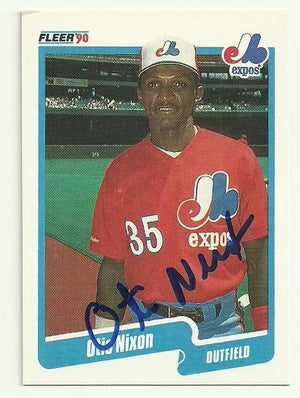 Otis Nixon Signed 1990 Fleer Baseball Card - Montreal Expos