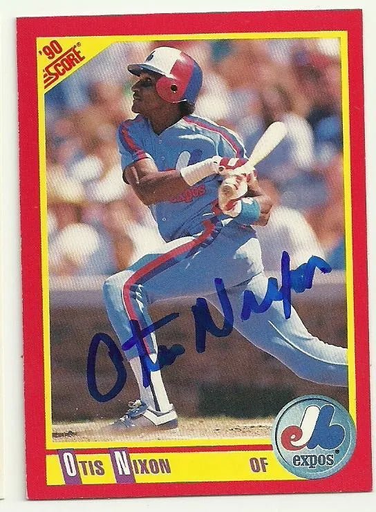 Otis Nixon Signed 1990 Score Baseball Card - Montreal Expos