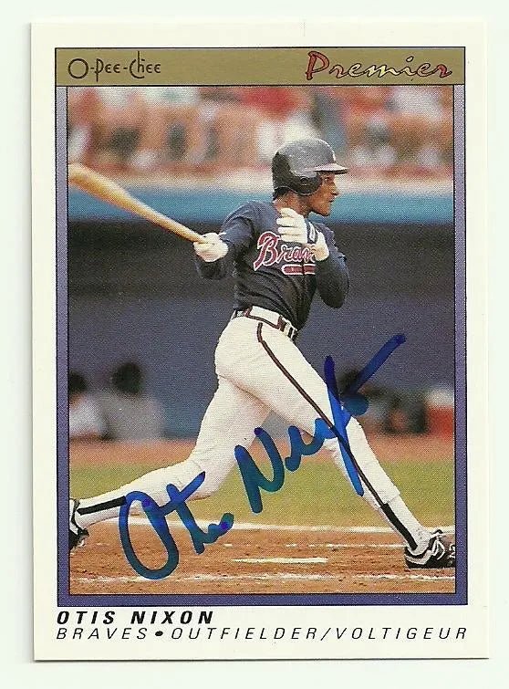 Otis Nixon Signed 1991 O-Pee-Chee Premier Baseball Card - Atlanta Braves