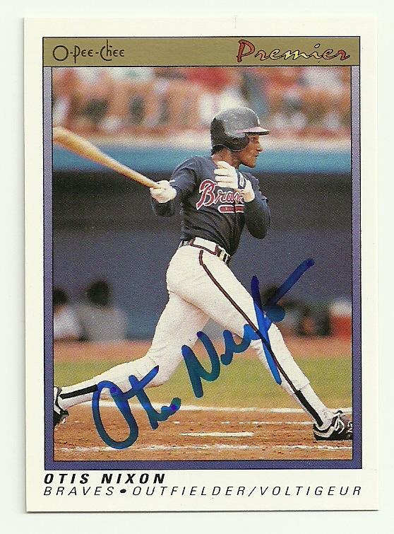 Otis Nixon Signed 1991 O-Pee-Chee Premier Baseball Card - Atlanta Braves - PastPros