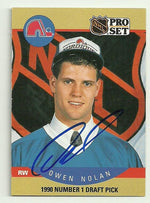 Owen Nolan Signed 1990-91 Pro Set Hockey Card - Quebec Nordiques - PastPros