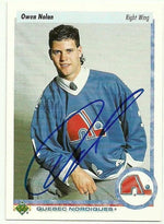 Owen Nolan Signed 1995-96 Upper Deck Hockey Card - Quebec Nordiques