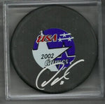 Owen Nolan Signed Hockey Puck - 2002 Olympics