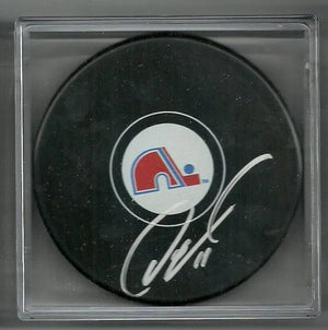 Owen Nolan Signed Hockey Puck - Quebec Nordiques
