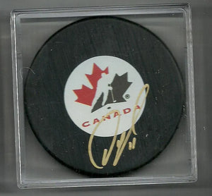 Owen Nolan Signed Hockey Puck - Team Canada - PastPros