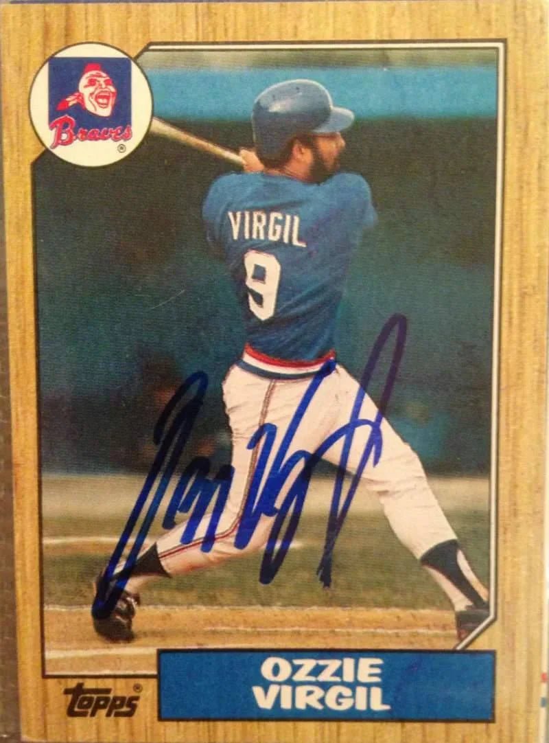 Ozzie Virgil Signed 1987 Topps Baseball Card - Atlanta Braves