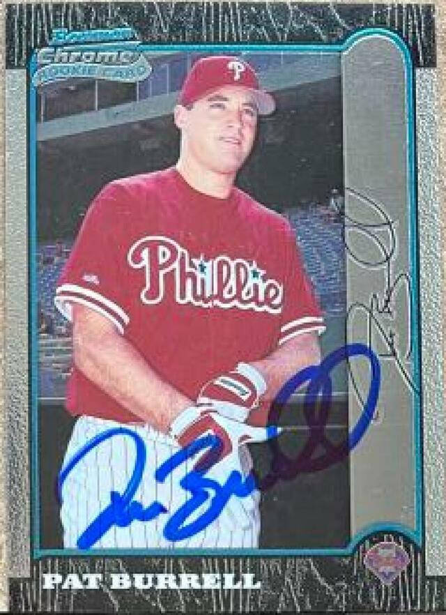 Pat Burrell Signed 1999 Bowman Chrome Baseball Card - Philadelphia Phillies - PastPros