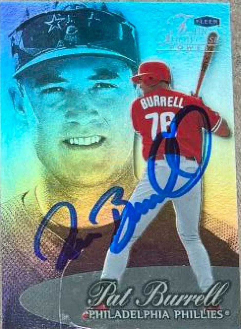 Pat Burrell Signed 1999 Flair Showcase Row 3 (Power) Baseball Card - Philadelphia Phillies