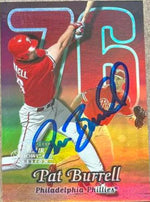 Pat Burrell Signed 1999 Flair Showcase Row 3 (Power) Row 2 (Passion) Baseball Card - Philadelphia Phillies