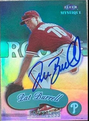 Pat Burrell Signed 1999 Fleer Mystique LE Baseball Card - Philadelphia Phillies