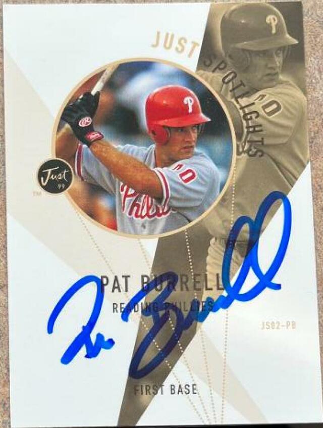 Pat Burrell Signed 1999 Just Spotlights Baseball Card - Philadelphia Phillies - PastPros