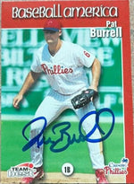 Pat Burrell Signed 1999 Team Best Baseball America Baseball Card - Clearwater Phillies