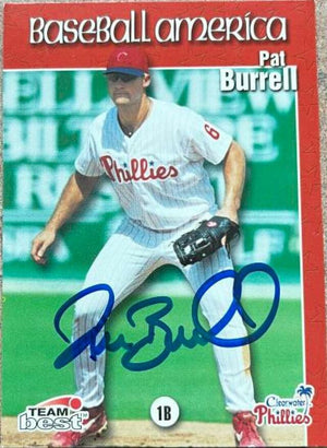 Pat Burrell Signed 1999 Team Best Baseball America Baseball Card - Clearwater Phillies - PastPros