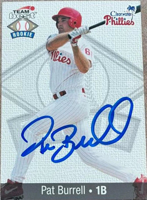 Pat Burrell Signed 1999 Team Best Baseball Card - Clearwater Phillies