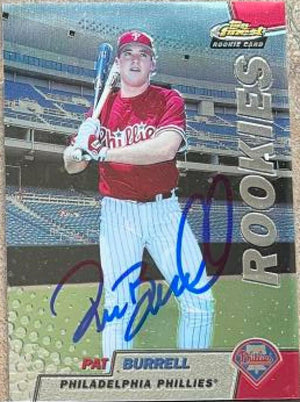Pat Burrell Signed 1999 Topps Finest Baseball Card - Philadelphia Phillies - PastPros