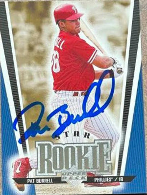 Pat Burrell Signed 1999 Upper Deck Baseball Card - Philadelphia Phillies