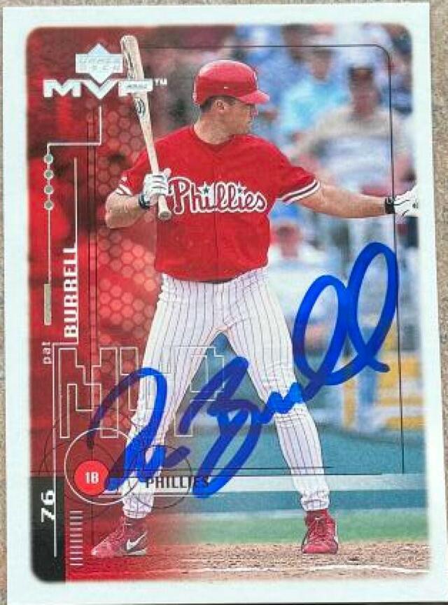 Pat Burrell Signed 1999 Upper Deck MVP Baseball Card - Philadelphia Phillies - PastPros
