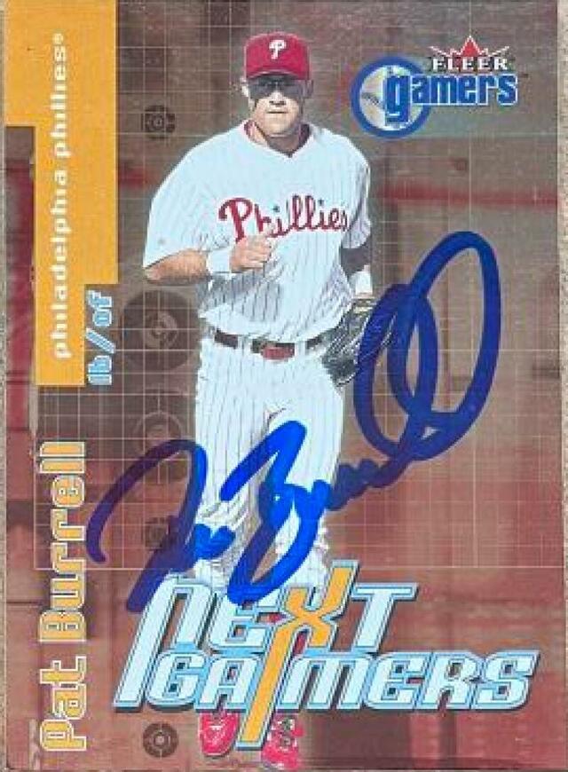 Pat Burrell Signed 2000 Fleer Gamers Baseball Card - Philadelphia Phillies - PastPros