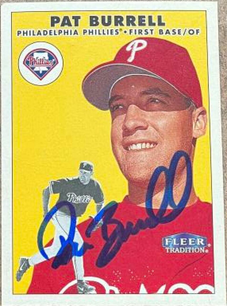 Pat Burrell Signed 2000 Fleer Tradition Baseball Card - Philadelphia Phillies - PastPros