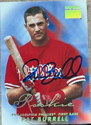 Pat Burrell Signed 2000 Skybox Premium Baseball Card - Philadelphia Phillies
